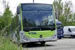 Der neue MB C2 G 302 der Busland AG am 6.5.20 beim Depot in Langnau parkiert.