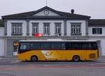 PostAuto-Linie Solothurn HB-Balm-Oberbalmberg. Einer der neuen IRIS-Bussen auf der Endstation Solothurn-HB am 18. Januar 2014.
Foto: Walter Ruetsch