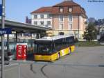 Postauto/Regie Yverdon-les-Bains VD 494 963 (MAN A35 Lion's Midi) am 18.2.2013 beim Bhf. Bussigny. Dieser Wagen wird jeweils fr den Ortsbus von Bussigny eingesetzt.