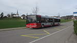 Stadtbus Winterthur Nr. 350 (Solaris Urbino 18, 2013) am 12. März 2019 auf der Winterthurer Strasse in Seuzach. Seit dem Fahrplanwechsel im Dez. 2018 werden auf der Regional-Linie 674 Gelenkbusse eingesetzt.