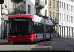 Stadtbus Winterthur - Hess Trolleybus Nr.123 unterwegs in Winterthur am 05.02.2021