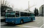 Aus dem Archiv: TF Fribourg Nr. 42 Volvo/Hess Trolleybus am 3. April 1999 Fribourg, Place Python