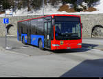 Engadin Bus - Mercedes Citaro Hybrid GR 15029 unterwegs beim Bahnhof von St. Moritz am 19.02.2021