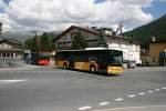Gefolgt vom Ortsbus fhrt Setra 415NF GR102'374 (2007) der Regie durch St. Moritz Bad. 30.7.2008. 