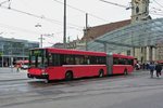 Bernmobil Hess/Volvo B 7LA Nr. 259 als Tramersatz auf der Linie 9 beim Hauptbahnhof Bern, 14.05.2016.

