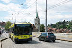 BERNMOBIL: Impressionen der Trolleybuslinie 12.
Entstanden sind die Aufnahmen am 6. Juli 2017 auf dem fotogenen Streckenabschnitt Kornhausplatz-Bärengraben.
Foto: Walter Ruetsch