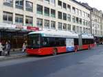 VB Biel - Hess-Swisstrolley BGT-N2C  Nr.54 unterwegs auf der Linie 1 in der Stadt Biel am 20.12.2014