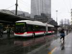 Der neue HESS Swisstrolley ist in St. Gallen eingetroffen. Hier noch ohne Beschriftung am Bahnhof ( 22.10.08)