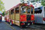 . Heckansicht des Classic Trolley Bus am Bahnhof in Zürich.  06.06.2015