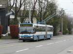 VBZ - Abschiedsfahrt des TMZ fr die Mercedes O 405 GTZ Trolleybuse Nr.122 unterwegs auf einer Extrafahrt durch die Ganze Stadt hier auf der Linie 34 am 21.04.2013