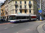 tpg - Hess Trolleybus Nr.744 unterwegs auf der Linie 3 in der Stadt Genf am 03.06.2017