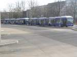 hamburg Die Busfahrer dieser zwei Doppelgelenkbusse der Hamburger Hochbahn AG in HAmburg machen gerade am Busbahnhof am Hauptbahnhof eine gemeinsame Pause. Aufnahme am 8.2.07
