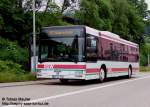 saarbrucken-saar-pfalz-bus-gmbh-ehemals-rsw 07.06.08: Dieser MAN N� 313 der RSW, SB-RV 211 aus dem Jahr 2001, pausiert am Bahnhof Quiershcied als Linie 172. Kurz darauf f�hrt ihn sein Umlauf als 172 �ber Fischbach zur�ck nach Saarbr�cken. Auch hier sch�n zu erkennen: die Klimaanlage von Webasto. Die �berlangbestuhlung stammt von Kiel.