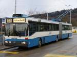 zurich Mercedes Trolleybus 127 bei der Haltestelle Strassenverkehrsamt eingeteilt auf der Linie 32 Holzerhurd am 21.01.2007