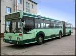 riesa Bus 150 tr�gt noch sein altes Farbkleid u. verr�t damit das er bis vor kurzem noch zum Elster-Nahverkehr geh�rte. Hier steht er nun auf dem Betriebshof in Riesa. 15.03.07