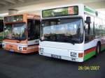 MAN Niederflurbus 1. Generation Zwei NL 202 in der N�he des Ludwigshafener HBF.