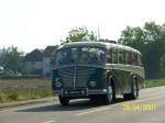 Bussing Unbekannter Oldtimerbus kurz nach Neulu�heim. . Der Bus nahm an der Ausfahrt des Busoldtimertreffs von Sinsheim nach Speyer und anschlie�end wieder nach Sinsheim teil. Organisiert wurde das treffen von den Technik Museen Sinsheim und Speyer.