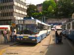 zurich Mercedes O405GTZ Nr. 134 auf dem Weg nach Schlieren am Central.