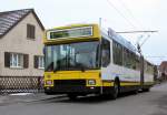 schaffhausen NAW-Hess Trolleybus Nr.118 unterwegs auf der Linie 1 am 08.02.09 zwischen der Haltestelle Birkenstrasse und Niklausen