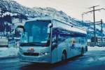 Berner Oberland Sunrise, Niederwangen BE 562'385 Volvo am 11. Januar 2009 Frutigen, Bahnhof (Einsatz am Ski-Weltcup von Adelboden)