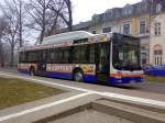 man-niederflurbus-3-generation-lions-city-u-tu BLK-V1000, ein MAN Lion&acute;s City � CNG, am 5.03.2009 auf dem Busbahnhof in Wei�enfels. Er macht gerade Pause.