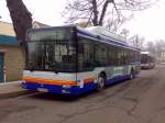 MAN Niederflurbus 2. Generation WSF-VV93, ein MAN N� 313 CNG (2 Innenschwing-Doppelt�ren), am 5.03.2009 auf dem Wei�enfelser Busbahnhof, vermutlich in Pausenstellung, obwohl es nicht in der Anzeige steht.