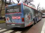 Setra S 300er-Serie NF WSF-VV15, ein Setra S319NF, auf dem Busbahnhof von Wei�enfels. Der Bus tr�gt eine f�r mich neue Werbung f�r Simon-Werbung. Aufgenommen am 06.03.2009 .
