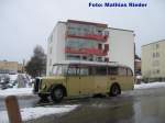 Saurer SAURER Oldtimer als Wohnbus in Oetwil am See am 17.02.09