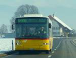 Postauto Postauto - Volvo-Hess  SO 20130 unterwegs auf der Linie 8/898 auf der Hauptstrasse zwischen Arch und R�ti bei B�ren am 21.02.2009