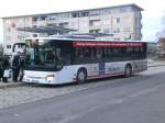 strausberg-busverkehr-markisch-oderland Setra S 400er-Serie NF (Multi Class) auf der Linie 950 nach S-Bahnhof Erkner am S-Bahnhof Strausberg.