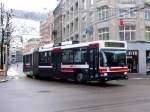stgallen Trolley 161 mit der Versuchsbemahlung f�r das 'Lighttram'
155. Kreuzung St. Leonhardstrasse-Kornhausstrasse am 24.03.09.