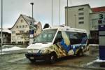 Mercedes-Benz Sprinter WilMobil, Wil Nr. 208/SG 288'661 Mercedes am 18. Februar 2009 Wil, Bahnhof (mit Vollwerbung f�r Energie Wil)