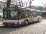 MAN Niederflurbus 2. Generation WSF-V281 am 18.03.2009 auf dem Busbahnhof von Wei�enfels, kurz vor Abfahrt Richtung 'Langendorf-S�dring' auf der Stadtbuslinie 9.