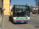 MAN Niederflurbus 2. Generation WSF-VV95 am 01.04.2009 an der Haltestelle Wei�enfels,Langendorfer Stra�e unmittelbar vor der Abfahrt Richtung Lei�ling.