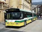neuchatel TN - FBW-Hess Trolleybus Nr.163 unterwegs auf der Linie 1 in der Stadt Neuch�tel bei der Haltestelle Place Pury am 04.04.2009