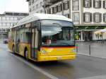 Postauto Postauto - VanHool NEW A 300  GASBUS  JU 49735 bei den Postautohaltestellen gegen�ber dem Bahnhof von Del�mont am 11.05.2009
