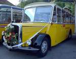 Saurer Oldtimer Saurer mit der sch�nen Schnauze und dem zus�tzlichen Festbouquet. Oldie Tours Z�risee in Schmerikon, 31. Mai 2009 18:00