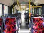 MAN moderne SL-Busse MAN SG 313 Innenansicht. Gut zu erkennen das es sich um ein �berlandfahrzeug handelt. Wenig Stehlf�che und Sitze auf Podesten montiert.