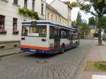 mercedes-benz-o-405-n-niederflur-stadtversion WSF-VV78, der zweite noch im Einsatz stehende MB 0405N�, f�hrt am 18.06.2009 vom Busbahnhof in Wei�enfels los, um als Linie 797 �ber St��en und Teuchern (Linienwechsel auf Linie 794) wieder nach Wei�enfels zur�ck zu kommen.