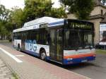 MAN Niederflurbus 2. Generation WSF-VV97, ein MAN NL313CNG, steht am 5.06.2009 auf dem Busbahnhof in Wei�enfels. Wahrscheinlich macht er eine kurze Pause.