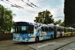 neuchatel TN Neuch�tel Nr. 162 FBW/Hess Gelenktrolleybus am 3. Mai 2009 Neuch�tel, D�p�t (mit Vollwerbung f�r das 'marincentre')