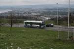 NAW Autobus Zwischen den Haltestellen Talacker und Moosrank wird deutlich, was f�r einen H�henunterschied die Fahrzeuge der Linien 1 und 2 der Zugerland Verkehrsbetriebe zur�cklegen - einzelne Fahrzeuge �ber 10 Mal pro Tag, und, wie der Wagen 104 hier im Bild, seit 1993. (21.3.2007)