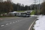 NAW Autobus Auf der ZVB-Linie 1 verkehren inzwischen auch am Samstag fast ausschliesslich Anh�ngerz�ge. Die Zugfahrzeuge NAW/Hess BU5-25 aus 1993-1996 werden allerdings in K�rze ersetzt. Wagen 101 am 21.3.2007 bei der Haltestelle Moosrank.