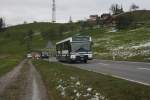 NAW Autobus ZVB-Wagen 105 (NAW/Hess BU5-25, 1993) auf Bergfahrt in Richtung Menzingen zwischen Tobelbr�cke-H�llgrotten und Nidfurren. 