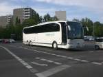 berlin Mercedes-Benz O 580 (Travego) der Firma Belin-Mobil am S-Bahnhof Landsberger Allee.