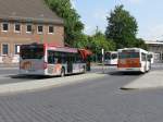MAN Niederflurbus 2. Generation Heckansicht 2er Busse, am 29.06.'09 in Hildesheim HBf./ZOB