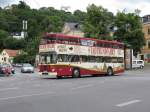 Dresden Ein MAN Doppeldecker, am 08.07.'09 auf Stadtrundfahrt in Dresden, bef�hrt gleich das 'Blaue Wunder'