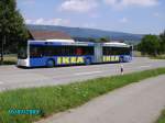 man-niederflurbus-3-generation-lions-city Wagen 163 mit IKEA Vollwerbung an der Haltestelle Bettlen in W�renlos.