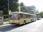 MAN MAN SG 192 (Wagennumer 8291, Baujahr 1975) der Rheinbahn AG D�sseldorf. Dieses Fahrzeug geh�rt zum historischen Fuhrpark des Unternehmens. Am 22.08.2009 ist es anl�sslich der Feierlichkeiten '10 Jahre Regiobahn' ('S28' Mettmann-D�sseldorf-Neuss-Kaarst) als Pendelbus zwischen Mettmann, Stadtwald(S) und W�lfrath, Stadtmitte unterwegs.
Ort: W�lfrath, Stadtmitte.
