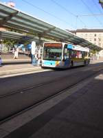 saarbrucken Die Linie 121 ist gerade am Hauptbahnhof angekommen.